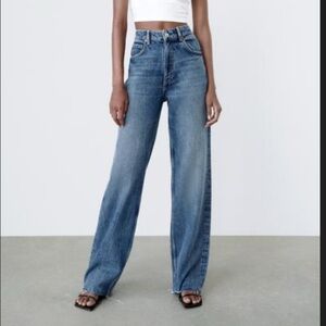 Zara Blue Wide Leg Jeans